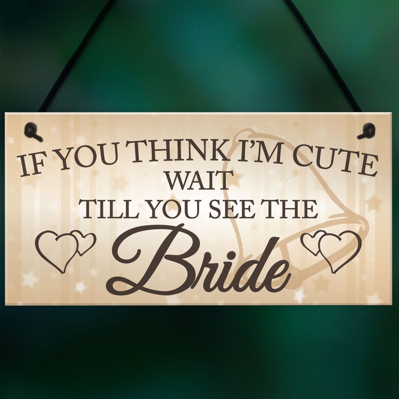 Red Ocean Wait Till You See The Bride Novelty Hanging Wedding Page Boy Flower Girl Plaque - Image 5